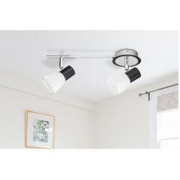Rabalux Ati lampa podsufitowa 2x40 W biała-czarna 5977