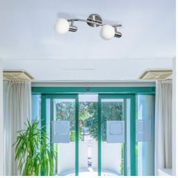 Rabalux Aurel lampa podsufitowa 2x40 W biała-chrom-satyna 6342