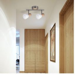 Rabalux Gavin lampa podsufitowa 2x40 W biała-chrom-satyna 6487