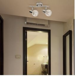 Rabalux Lauren lampa podsufitowa 2x40 W chrom/przezroczysta 6092