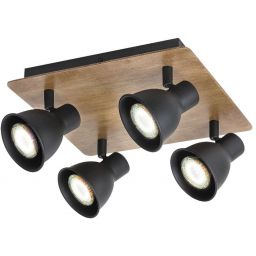 Rabalux Mac lampa podsufitowa 4x35 W czarna-drewno 5905
