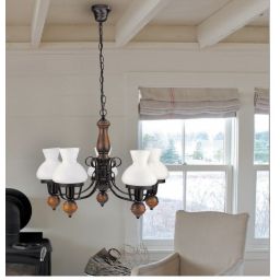 Rabalux Petronel lampa wisząca 5x60 W czarna-brązowa 7079