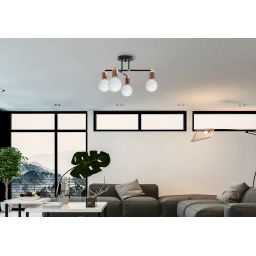 TooLight Loft lampa podsufitowa 4x60 W czarna-różowe złoto OSW-04014