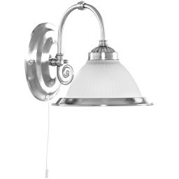 Searchlight American Diner kinkiet 1x60W srebrny/szkło białe 1041-1