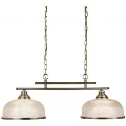 Searchlight Bistro II lampa wisząca 2x60W mosiądz antyczny 3592-2AB