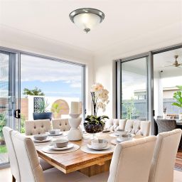 Searchlight American Diner plafon 2x60 W biały-srebrny 4042