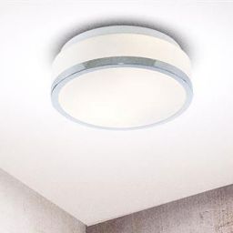 Searchlight Discs plafon 2x60W chrom/szkło białe 7039-28CC