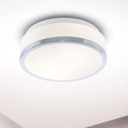 Searchlight Discs plafon 2x60W chrom/szkło białe 7039-23CC