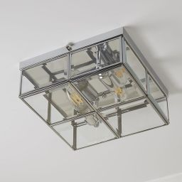 Searchlight Flush lampa podsufitowa 2x60W chrom/szkło przezroczyste 6769-26CC