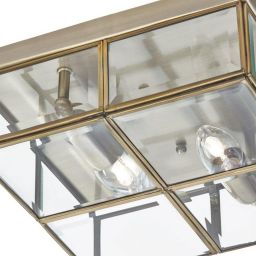 Searchlight Flush lampa podsufitowa 2x60W antyczny mosiądz/szkło przezroczyste 6769-26AB