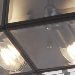 Searchlight Flush lampa podsufitowa 2x60W czarny/szkło przezroczyste 6769-26BK