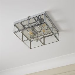 Searchlight Flush lampa podsufitowa 2x60W chrom/szkło przezroczyste 6769-26CC