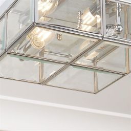 Searchlight Flush lampa podsufitowa 2x60W chrom/szkło przezroczyste 6769-26CC