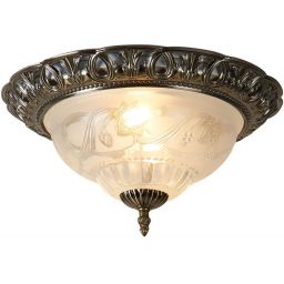 Searchlight Flush plafon 2x60W antyczny mosiądz 7045-13