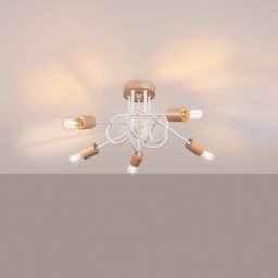 Sollux Lighting Ember lampa podsufitowa 5x15 W biała SL.1475