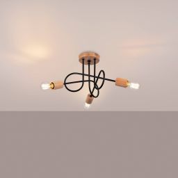Sollux Lighting Ember lampa podsufitowa 3x15 W czarna SL.1477