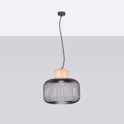 Sollux Lighting Gabbia lampa wisząca 1x15 W czarna SL.1847