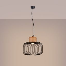 Sollux Lighting Gabbia lampa wisząca 1x15 W czarna SL.1847