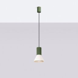 Sollux Lighting Estria lampa wisząca 1x10 W zielona/beżowa SL.1872