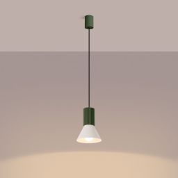 Sollux Lighting Estria lampa wisząca 1x10 W zielona/beżowa SL.1872