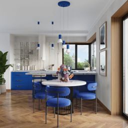 Sollux Lighting Estria lampa wisząca 1x10 W biała-niebieska SL.1874