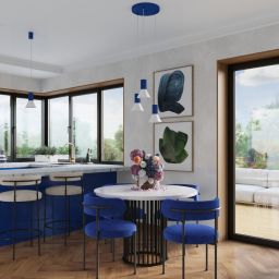 Sollux Lighting Estria lampa wisząca 1x10 W biała-niebieska SL.1874