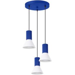 Sollux Lighting Estria lampa wisząca 3x10 W biała/niebieska SL.1875