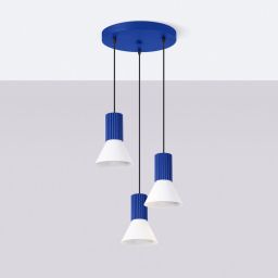 Sollux Lighting Estria lampa wisząca 3x10 W biała/niebieska SL.1875