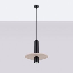 Sollux Lighting Pelta lampa wisząca 1x10 W czarna/beżowa SL.1882