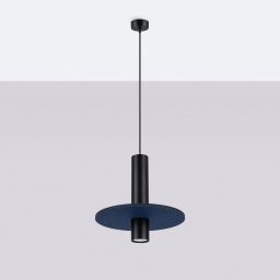 Sollux Lighting Pelta lampa wisząca 1x10 W czarna/niebieska SL.1884