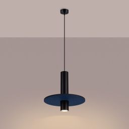 Sollux Lighting Pelta lampa wisząca 1x10 W czarna/niebieska SL.1884