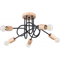 Sollux Lighting Ember lampa podsufitowa 5x15 W czarna SL.1478