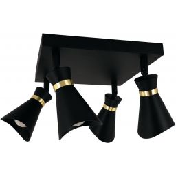 Strühm Loreta lampa podsufitowa 4x35 W czarna-złota 04322