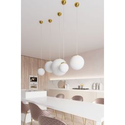 Sollux Lighting Ugo 30 lampa wisząca 1x60W biała/złota SL.0716