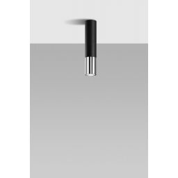 Sollux Lighting Loopez lampa podsufitowa 1x40W czarna/chrom SL.0939
