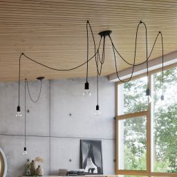 Sollux Lighting Edison lampa wisząca 1x60W czarna SL.0369