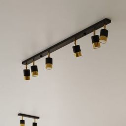 Sollux Lighting Nero 6 lampa podsufitowa 6x40W czarna/złota SL.1073