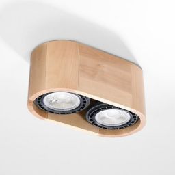 Sollux Lighting Basic lampa podsufitowa 2x40W drewno naturalne SL.0914