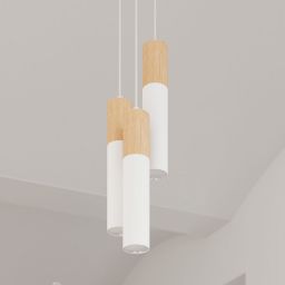 Sollux Lighting Pablo lampa wisząca 3x40W biały/drewno naturalne SL.1013