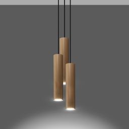 Sollux Lighting Lino lampa wisząca 3x40W drewno naturalne SL.1012