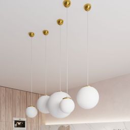 Sollux Lighting Ugo 30 lampa wisząca 1x60W biała/złota SL.0716