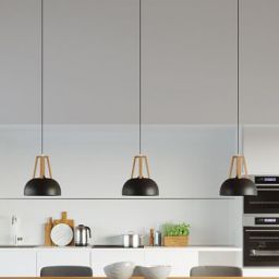 Sollux Lighting Casco lampa wisząca 1x60W czarny/drewno naturalne SL.0390