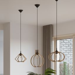 Sollux Lighting Pompelmo lampa wisząca 1x60W drewno naturalne SL.0393