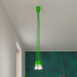 Sollux Lighting Diego lampa wisząca 3x60W zielona SL.0582