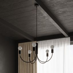 Sollux Lighting Piccolo 5 lampa wisząca 5x60W czarna SL.0855