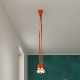 Sollux Lighting Diego lampa wisząca 3x60W pomarańczowa SL.0585