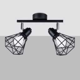 Sollux Lighting Artemis lampa podsufitowa 2x40W czarna SL.1106
