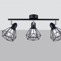 Sollux Lighting Artemis lampa podsufitowa 3x40W czarna SL.1107