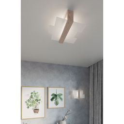 Sollux Lighting Feniks lampa podsufitowa 2x60W drewniana SL.0076
