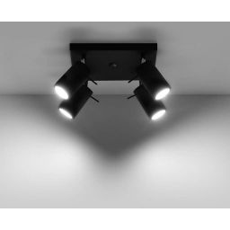 Sollux Lighting Ring lampa podsufitowa 4x40W czarna SL.0094